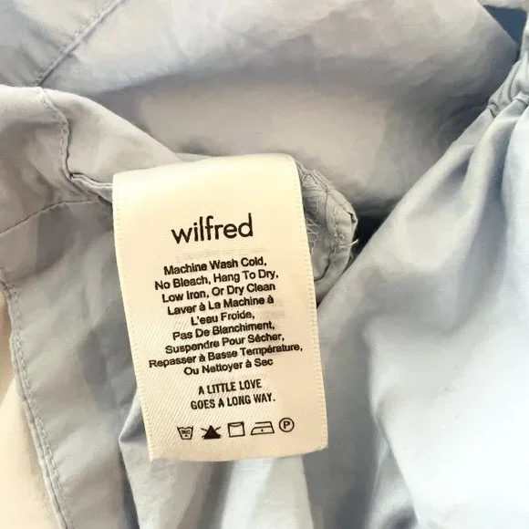 Aritzia Wilfred | Cropped Off Shoulder Cotton Blouse | Small | Blue - Picture 8 of 9